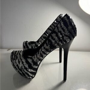 Steve Madden - Bliss Zebra Sequin Heels size 7.5